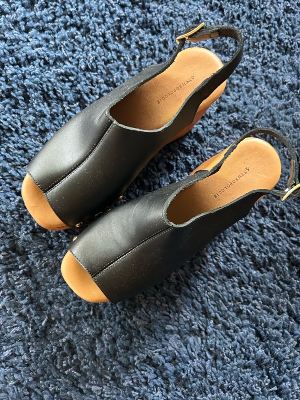 NWOT Anthropologie Wood-Platform Wedge Sandals - Picture 2 of 6